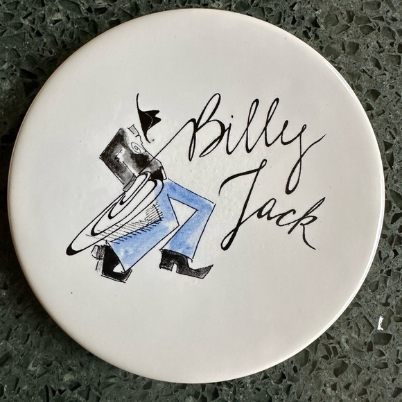 Pottery Barn Tie One On Cocktail Western Cowboy Ceramic Set of 4 Coasters - Picture 6 of 7